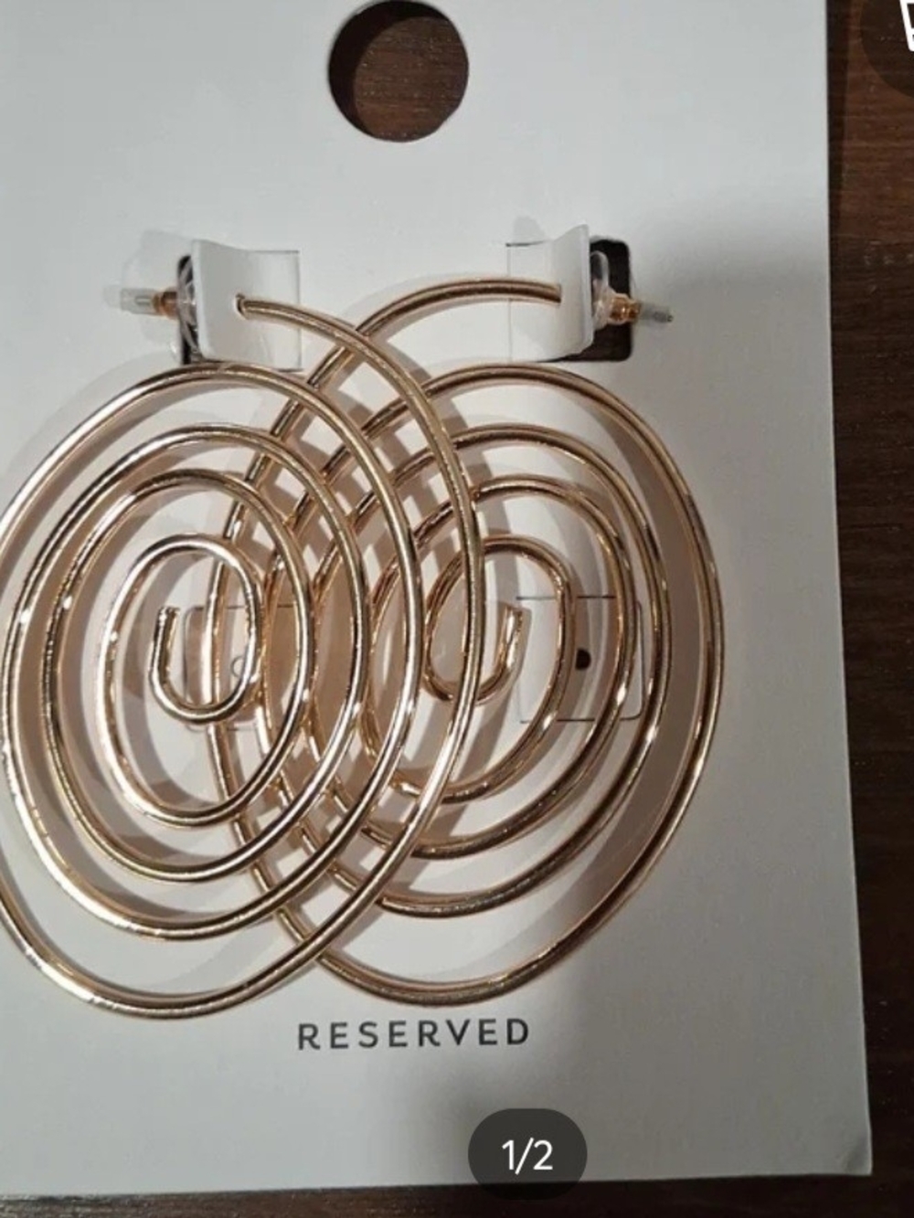 Reserved Rose Gold Spiral Hoop Earrings Pierced